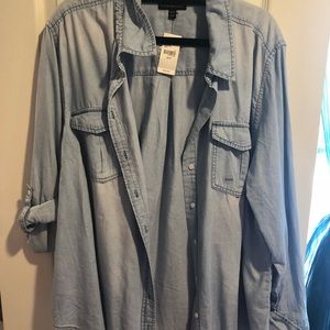 Light blue button down